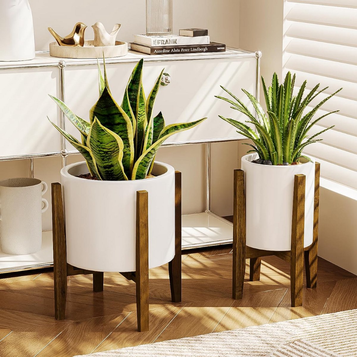 MKSS® Plantentafel - Plantenstandaard voor Binnen - Plantenzuil - Bruin