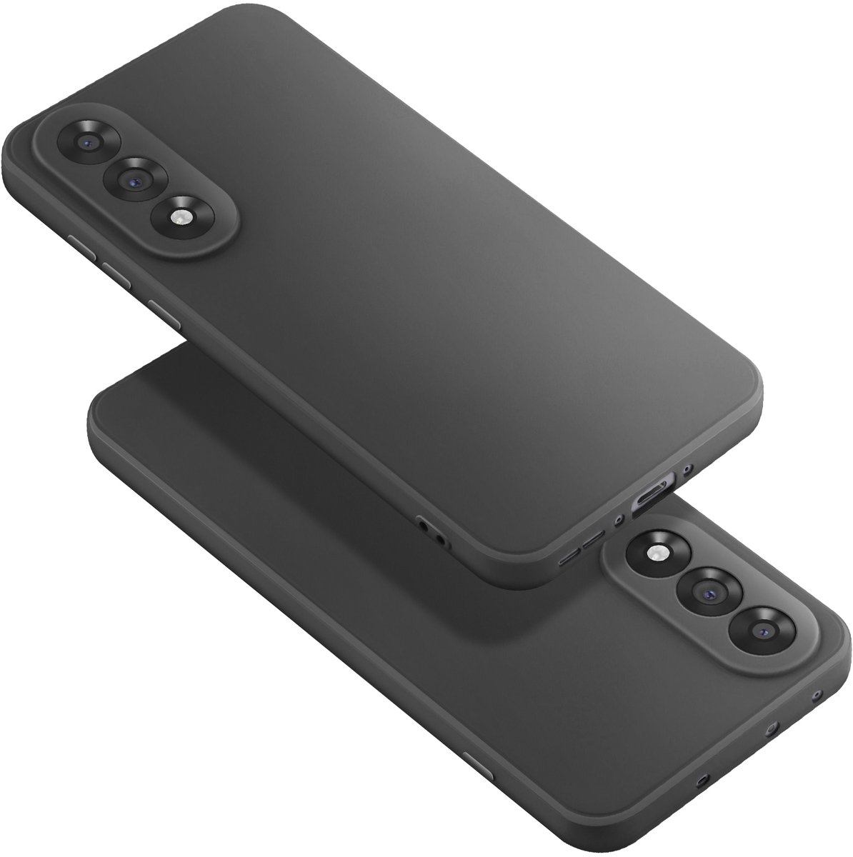 Avizar Hoesje Geschikt voor OnePlus Nord 5 van Zacht Siliconen Soft-Touch, Zwart