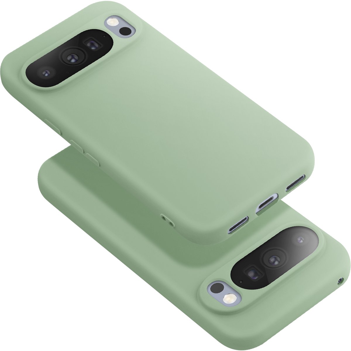 Avizar Hoesje Geschikt voor Google Pixel 10 Pro van Zacht Siliconen Soft-Touch, Groen