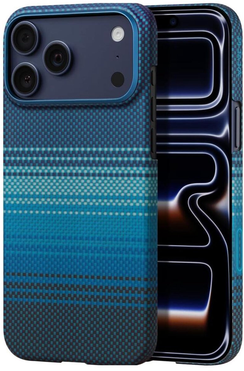 PITAKA Ultra-Slim Case - Hoesje Geschikt voor Apple iPhone 17 Pro - Compatibel met MagSafe - 600D Aramidevezel Back Cover - Ultra Dun - Moonrise