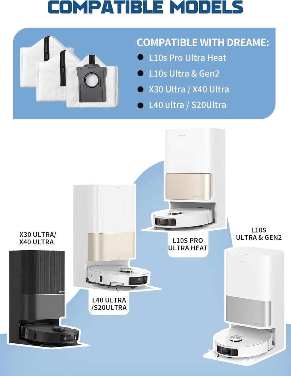 PeakLife 14 Stofzakken voor Dreame L10s Ultra Gen 2, X40/X50 Ultra