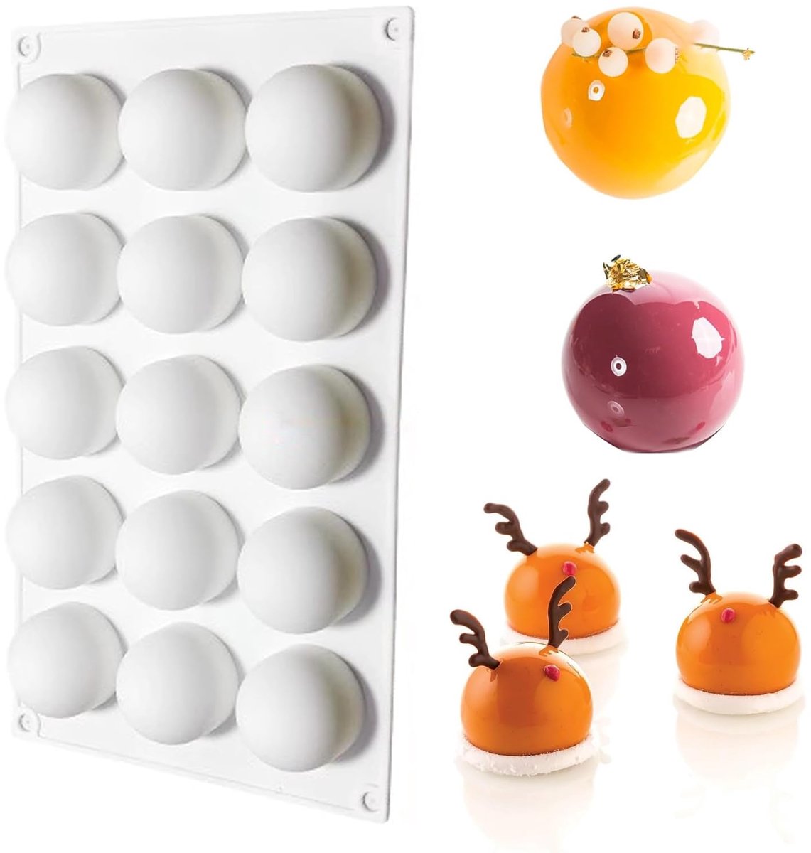 Goodivery® Siliconen bakvorm voor halve bollen en bonbons voor diverse desserts