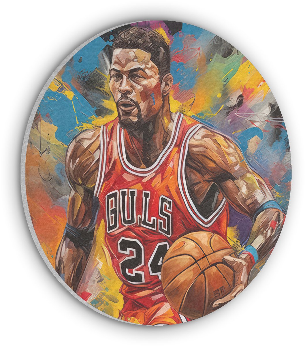 Akoestisch wandpaneel rond 70x70 cm - Vilt schilderij Basketbal - Verf - Kleuren - Rood - Ronde akoestische panelen - Geluidsdempende wanddecoratie - Geluidsisolatie wandcirkel - Muurdecoratie geluidspanelen