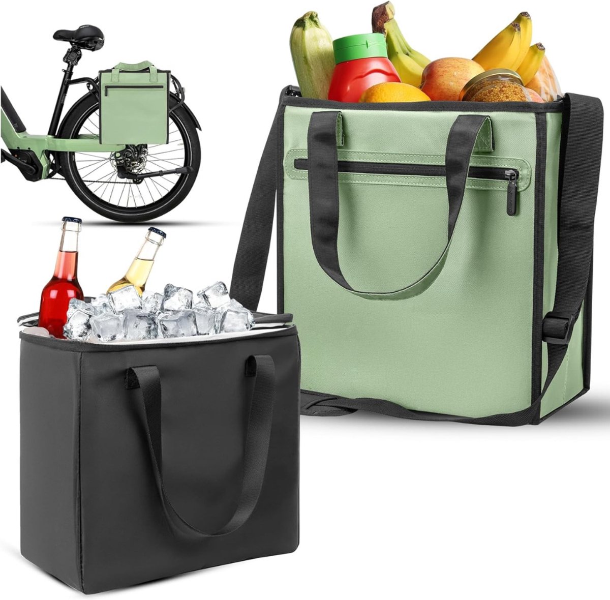 Lexium Fietstas enkel - Enkele fietstas waterdicht - Fietstas achter - Bagagedrager - Fietsaccessoires - Fietsen - School - Werk - Boodschappen