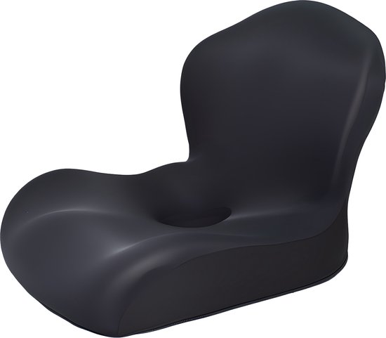 Coussin de siège orthopédique TTLUOKER® avec soutien lombaire - Coussin coccygien en mousse à mémoire de forme avec revêtement antidérapant - pour chaise de bureau et voiture - Zwart