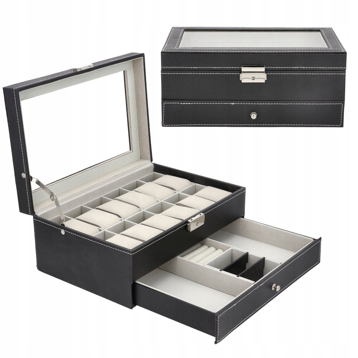 Luxe Etui voor 12 Horloges Sieraden - Organiseer met Stijl