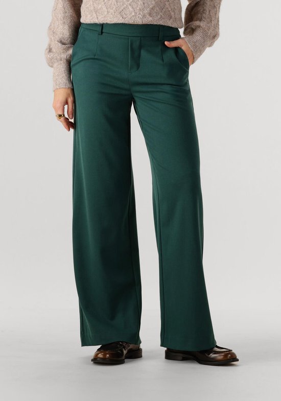 Object Objlisa Wide Pant Broeken Dames - Donkergroen - Maat 38