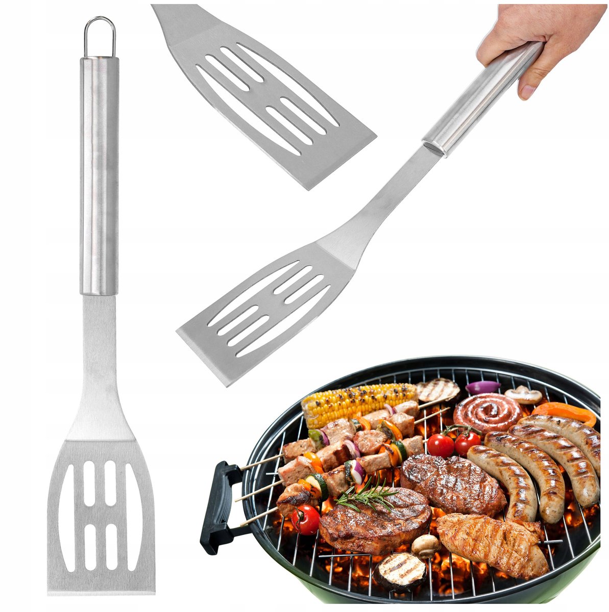 Stevige RVS Grillspatel 43 cm - Essentieel Grillaccessoire
