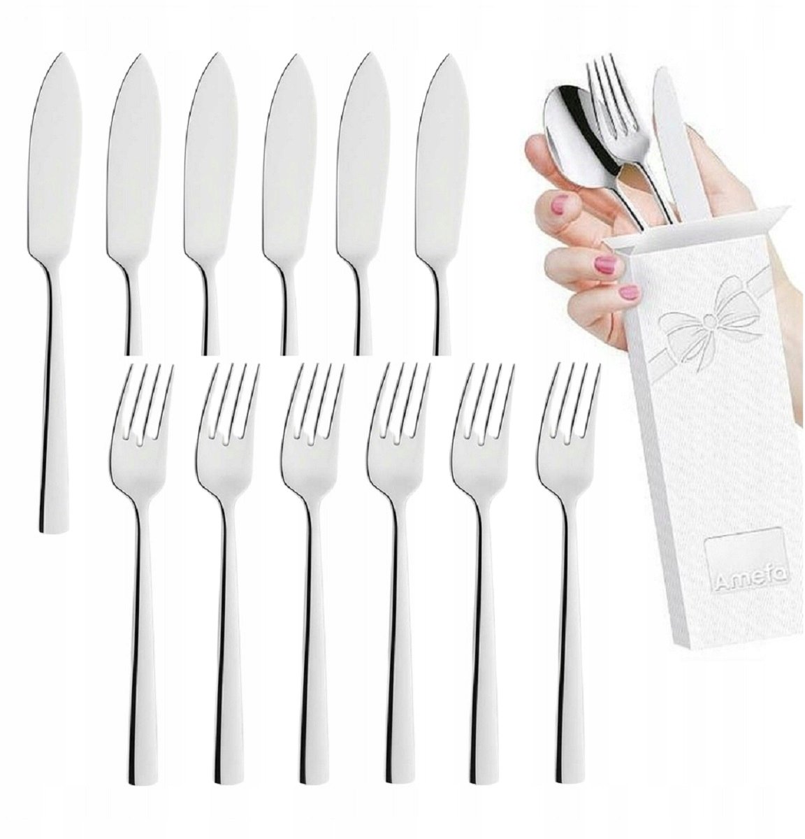 Amefa Moderno 12-delig Visbestek Set RVS voor 6 Personen