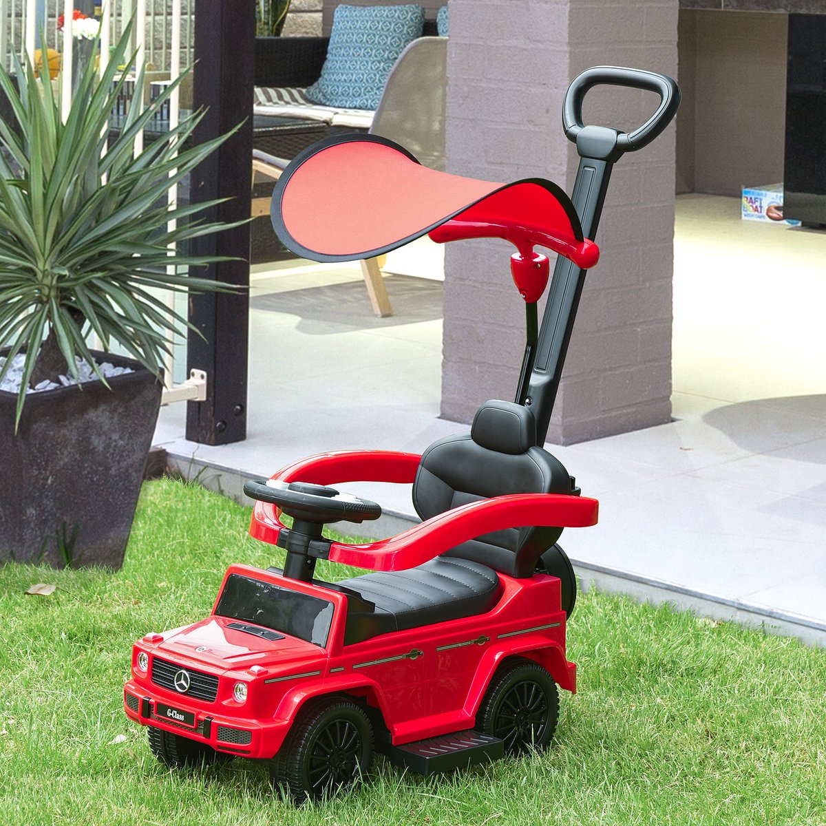 HOMCOM-Rijdbare Schuifwagen-PP-85,5x40,5x95cm-Rood, zwart