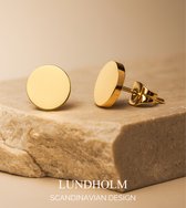 Lundholm Oorknopjes Dames Goudkleurig Rondje 4 mm - Tweede Gaatje Oorbellen Klein Goud Verguld - Cadeau voor Vrouw - Premium Stainless Steel - Liora Serie - Luxe Geschenkverpakking