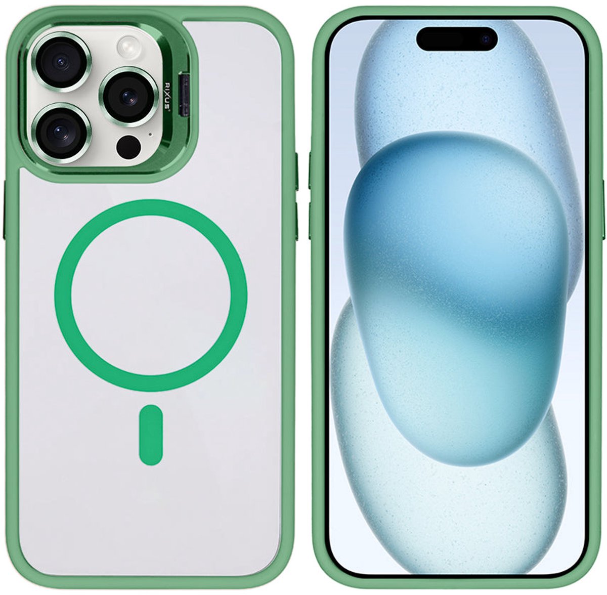 Rixus Classic 03 Case With MagSafe For Apple iPhone 14 Pro Light Green