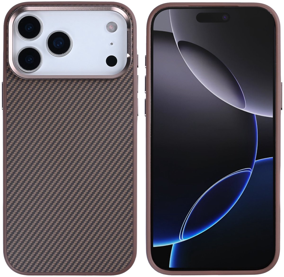 Rixus Mag Carbon With MagSafe For Apple iPhone 17 Pro Max Brown