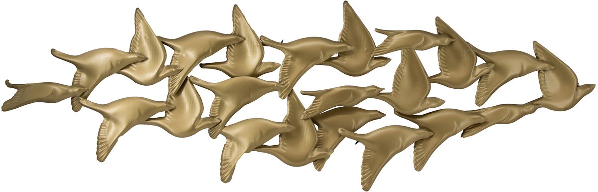 Art for the Home Metal Art Gouden Vogels 112cmx36cm