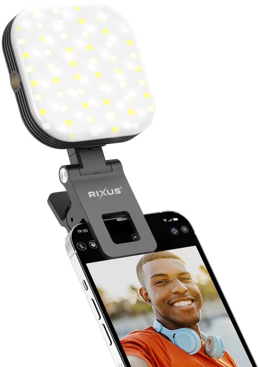 Rixus RXLG48 Selfie Light For Photography, TikTok, Vlog, Video Black