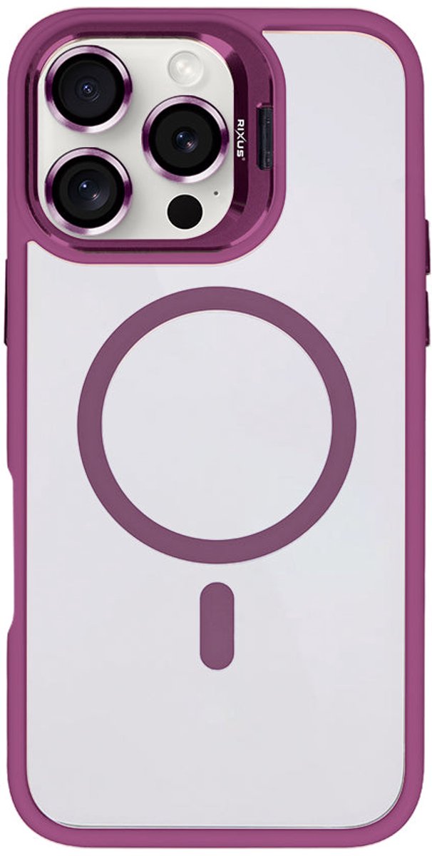 Rixus Classic 03 Case With MagSafe For Apple iPhone 16 Pro Max Dark Pink