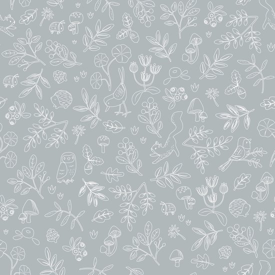 Little Dutch Non-Woven Behang - Forest Wonders - Denim Blue