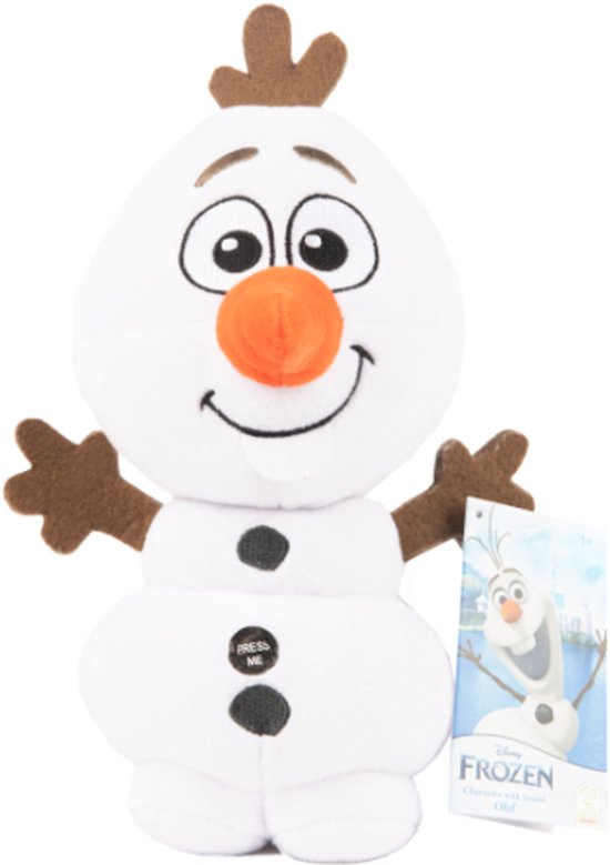 Olaf - Disney Frozen Pluche Knuffel met Geluid 23 cm - Speelgoed Knuffels voor Kinderen Jongens Meisjes - Anna, Elsa, Sven, Olaf Sneeuwpop