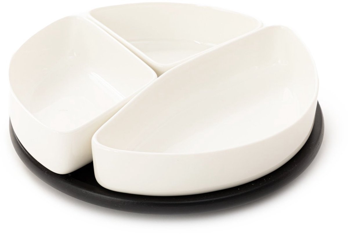 HOMLA - Platter - 24cm - Met Witte Schalen