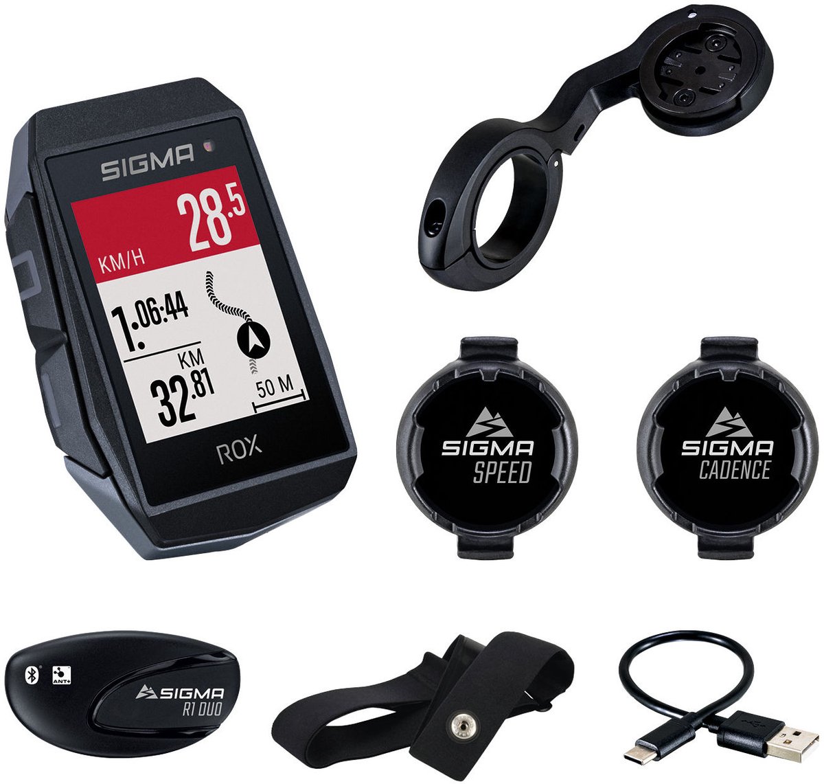 Bol.com Sigma ROX 11.1 EVO GPS - Fietscomputer - Korte Butler Stuurhouder - Zwart aanbieding