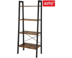 Hoppa! - Industriële Wandkast - Bruin - Metaal/Bruin - 56 x 34 x 137,5 cm (B x D x H)