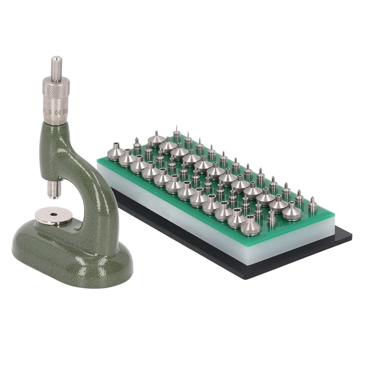 Allecto plus - Sieradengereedschap Horlogejuweelpers Aluminium - Horlogereparatiegereedschap - Horlogekastsluiter met Matrizen - 48-delig - Horlogemaker-accessoires