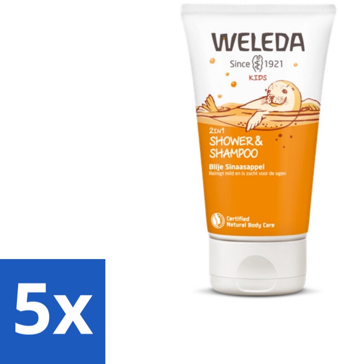 Image of 5 x WELEDA - 2-in-1 Shampoo & Body Wash - Kids - Blije Sinaasappel - 150 ml - Sinaasappel Shampoo - Weleda Kids - Weleda
