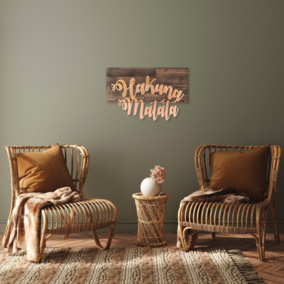 Azomor® Unieke wanddecoratie van hout en metaal voor moderne interieurs