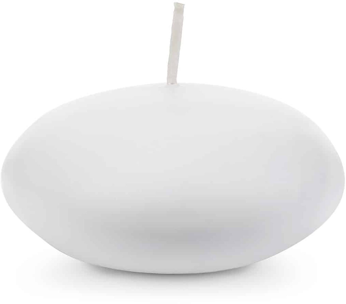 PartyDeco - Drijfkaarsen rond mat wit LARGE - 8 cm - 4 stuks