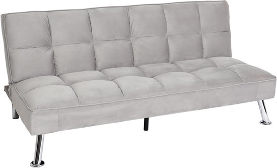 Canapé MCW-K21, canapé pliant Canapé-lit, fonction de couchage à suspension Nosag, surface de couchage 181x107cm ~ velours, gris