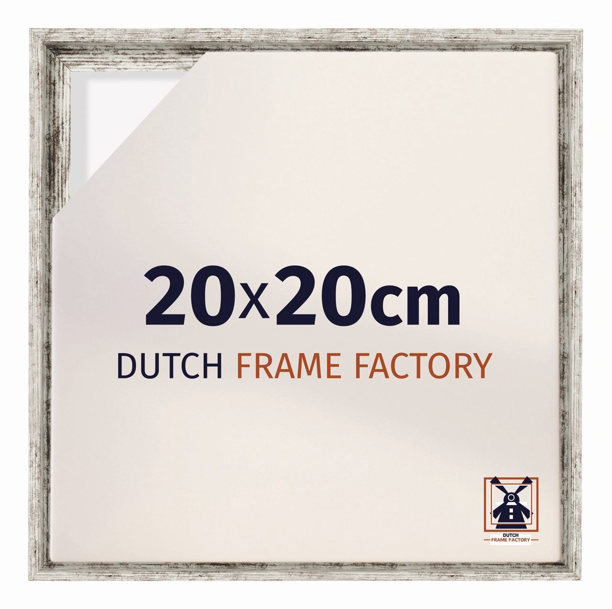 Dutch Frame Factory Baklijst 20x20 cm - Wit Vintage - Geschikt voor Canvasdoek - MDF Baklijst Lausanne