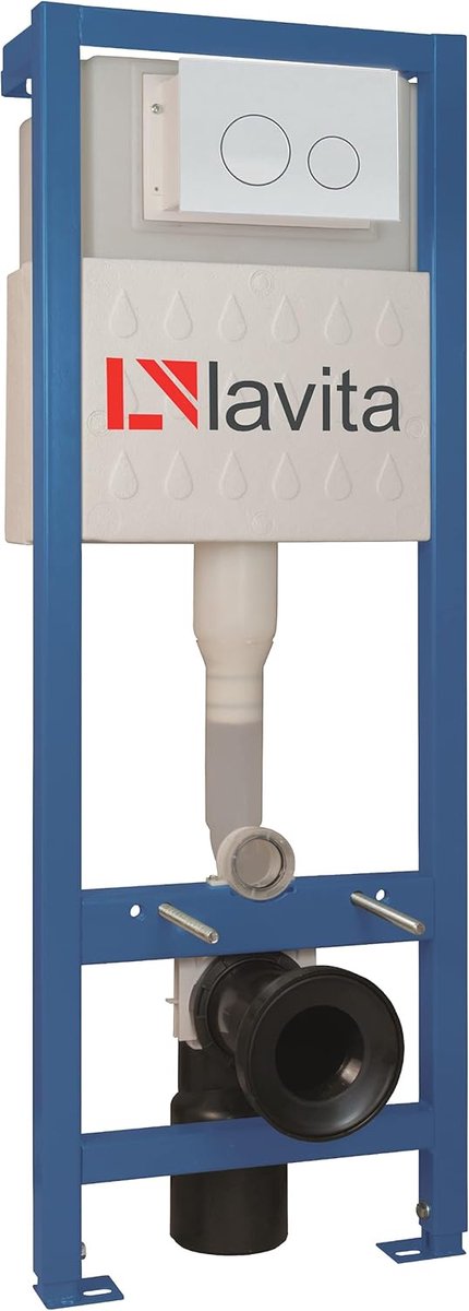 WC voorwandelement voor hangtoilet met drukplaat - 112-128 cm
