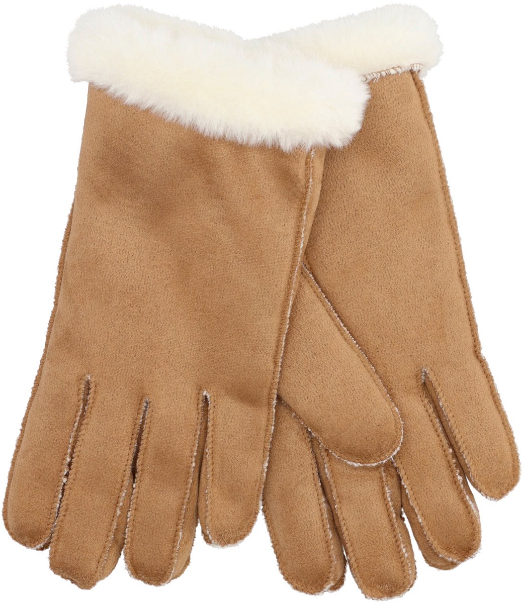 Sodutch Winter Essentials Handschoenen L - Touchscreen Functie - Waterafstotend - Fluffy Voering - Cognac