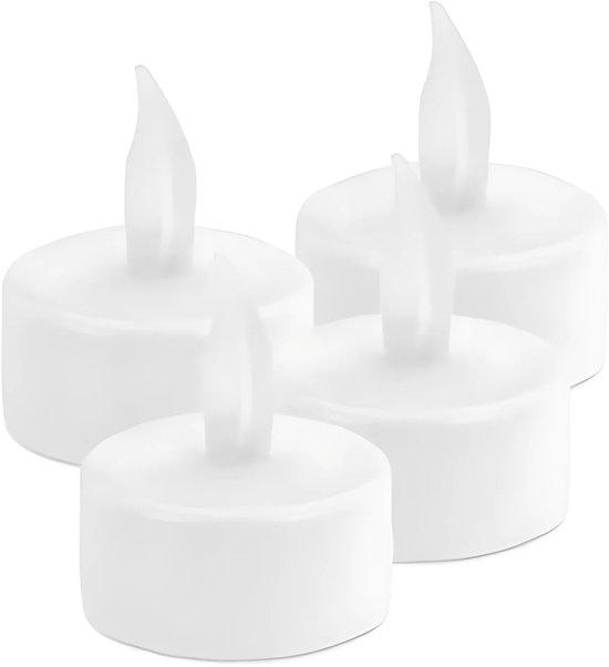 Theelichtjes LED op batterijen - Waxinelichtjes met timer - 3.5cm - 4 stuks