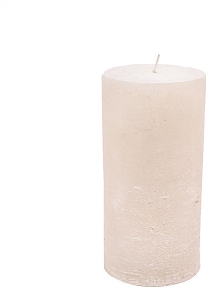 Branded By luxe gekleurde stompkaars in de kleur parelmour wit 10 x 020 cm met wel 140 branduren