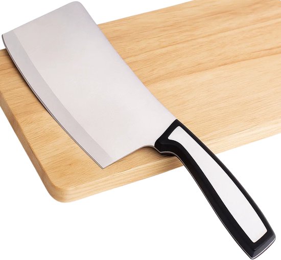 Couteau à découper Lomera en acier inoxydable - Finition mate - Hacher la viande - Trancher les légumes - Hacher - Écraser et fendre - Côté plat large - Lame de Cm - Couteau hachoir - Matériau durable - Couteau à découper