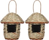 Allecto Plus - Nichoirs à oiseaux suspendus pour jardin ou extérieur, nichoirs en gazon naturel (lot de 2)