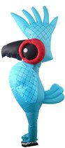 KIMU® Opblaas Kostuum Paradijsvogel Blauw - Opblaasbaar Pak - Vogelpak Mascotte Opblaaspak - Opblaasbare Vogel Papegaai Vleugels Dames Heren Halloween
