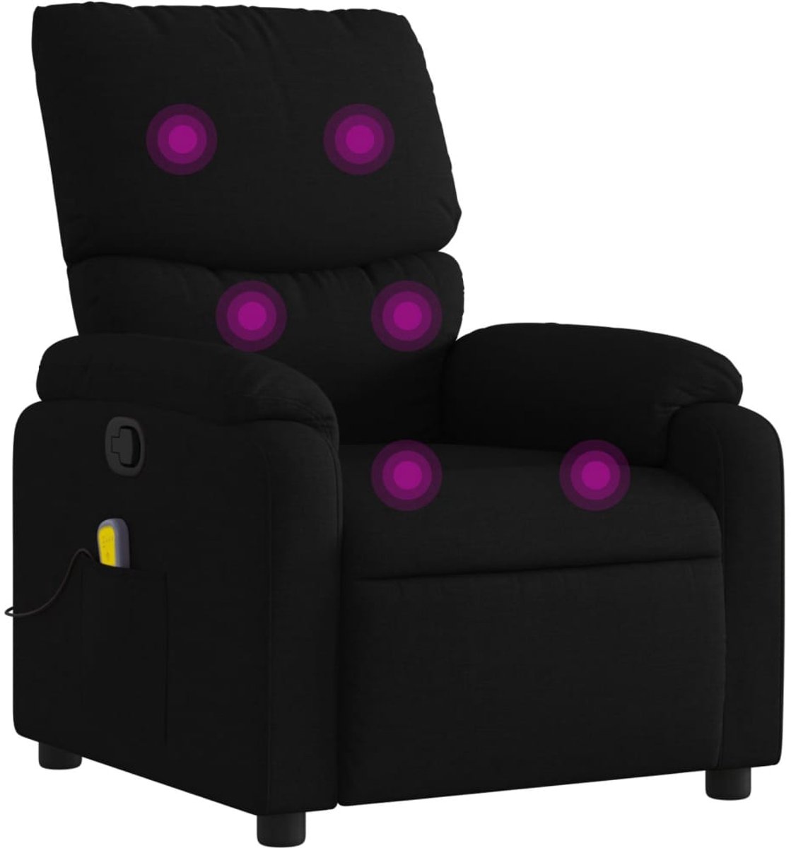 vidaXL Massagestoel - met - zwarte - stof