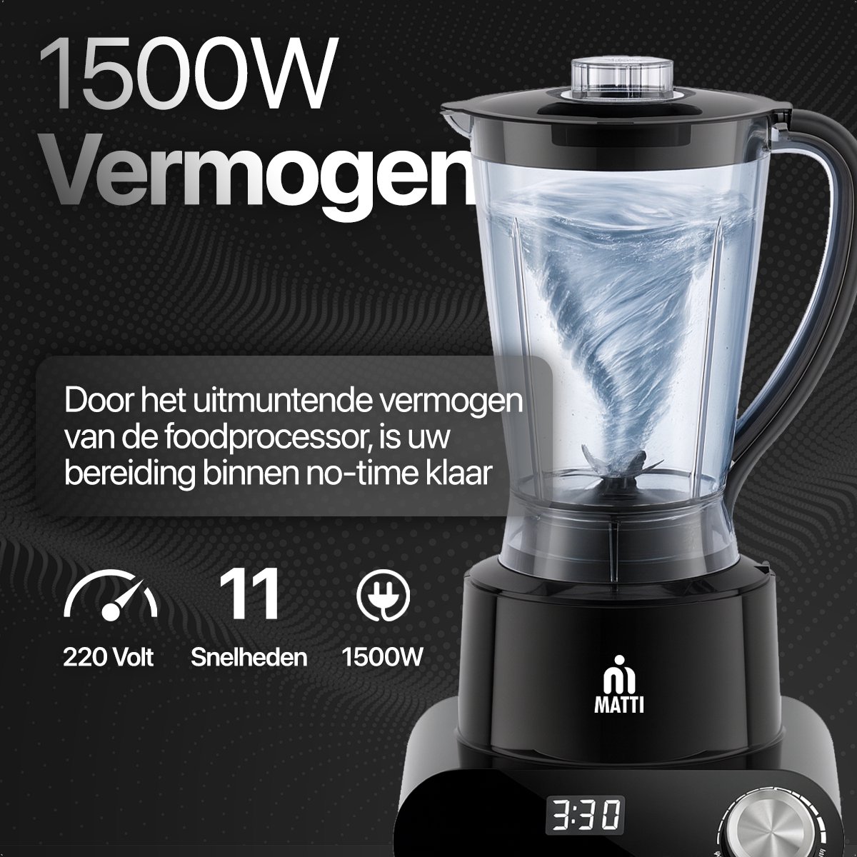 MATTI® 5-in-1 Foodprocessor - 1500W thumbnail 3