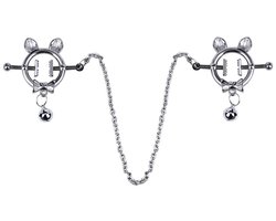 Kiotos - Kittenoortjes met Strik en Belletje - Tepelklemmen met ketting