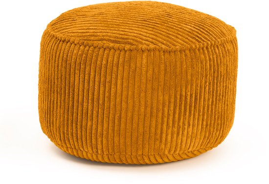 Pouf Lumaland Cord – Pouf compact 50 L Gaming 3 en 1 : tabouret, table et repose-pieds, Ø 25 × 45 cm