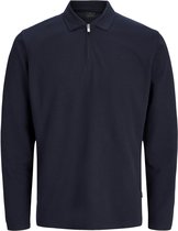 Jack & Jones Poloshirt Jprblaethan Ls Zip Polo 12299231 Night Sky Mannen Maat - L