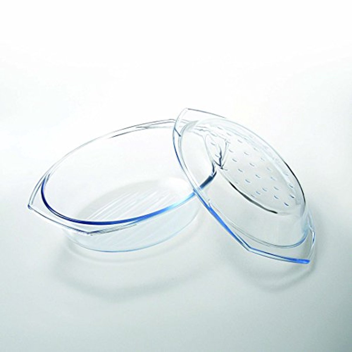 Ovale glazen braadpan met deksel 2,9 liter - Oven- en magnetronbestendig