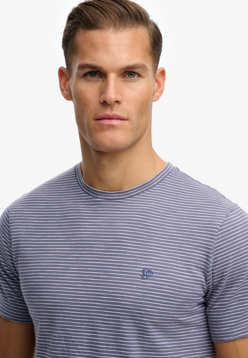 Superdry Classic Essential Gestreept T-shirt Heren T-shirts Blauw