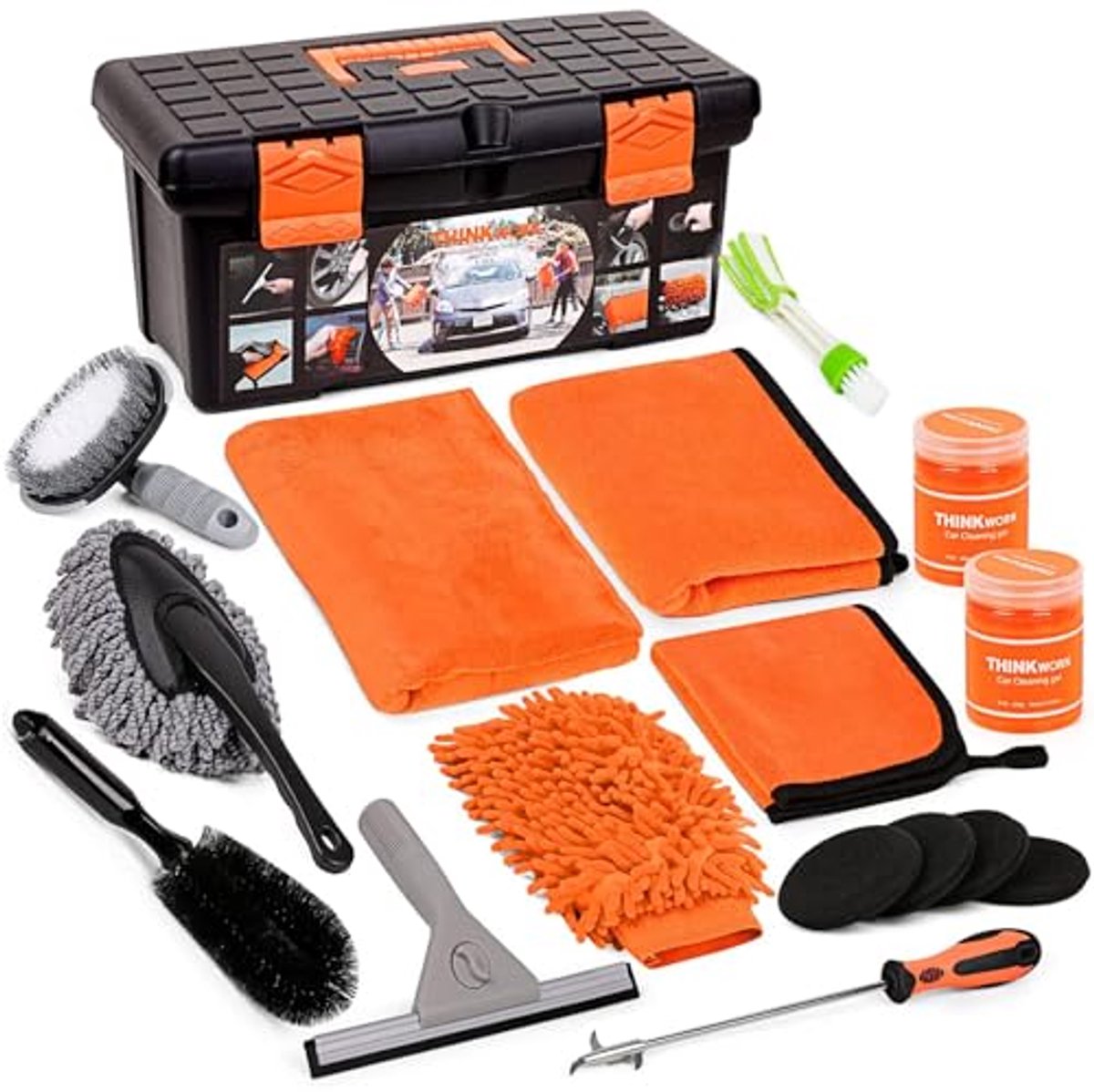 Complete Autoreinigingsset voor Kleine en Middelgrote Voertuigen - 17 Stuks voor Perfecte Auto Detailing