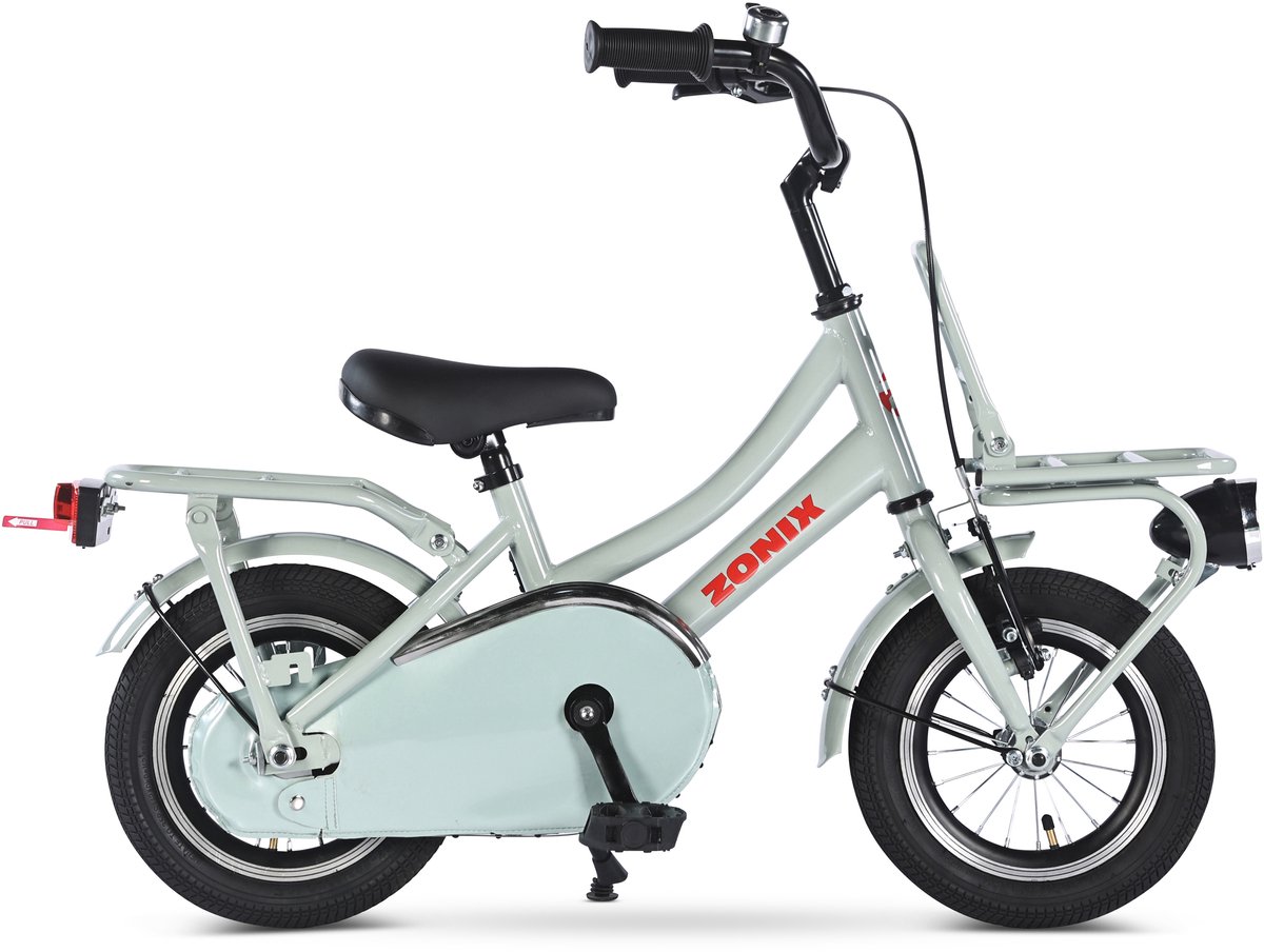 Zonix Meisjesfiets 12 Inch Mint Grey Kinderfiets Transport Voor Meisjes Van 2 Tm 4 Jaar Geschikt Voor Kledingmaat 90-105