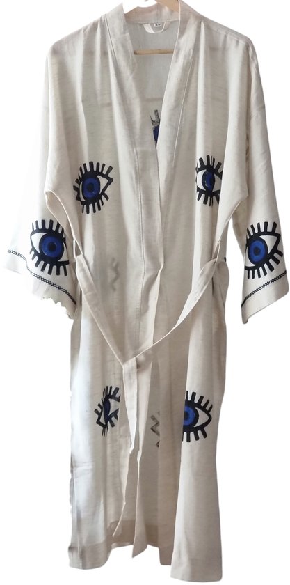 Ederlezi - Kimono Nazar – 100% katoen - Houten Nazarstempel - Beige
