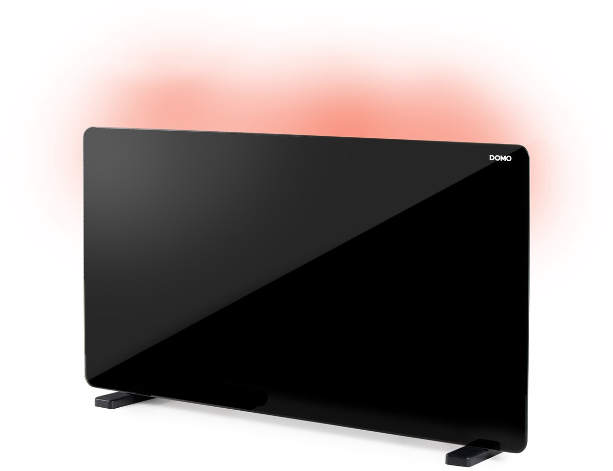 DOMO DO7356CH Convector kachel – Badkamerverwarming – Wifi bedienig via App – IP24 – 2000 W – Gehard Glas - Zwart