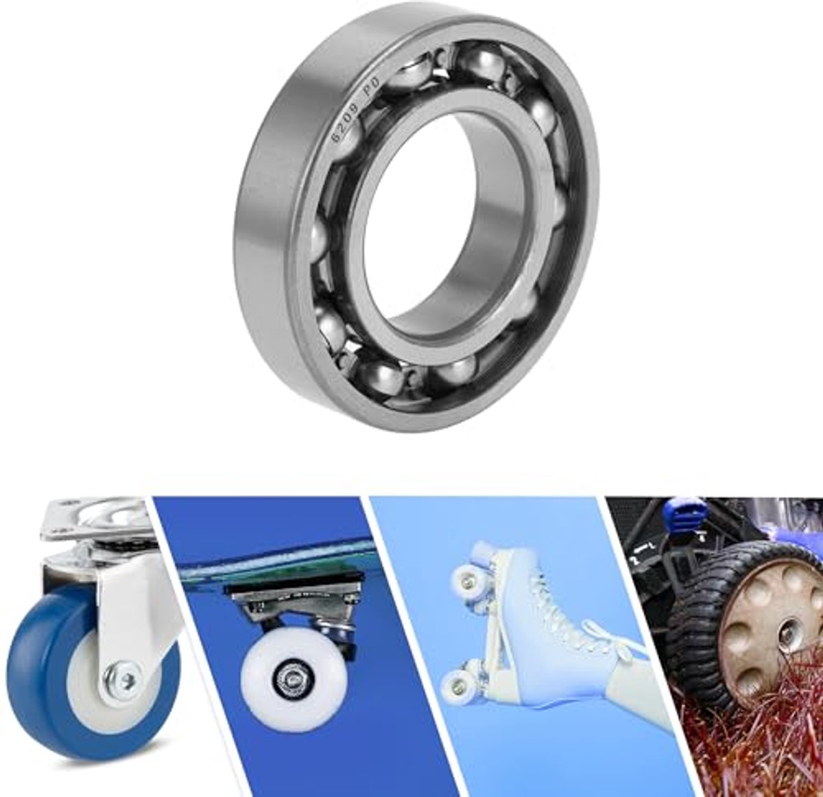 6209 Deep Slot Ball Bearings P0 45x85x19mm Lubricated Bearings Open Type Color Scooter Skateboard Wheel